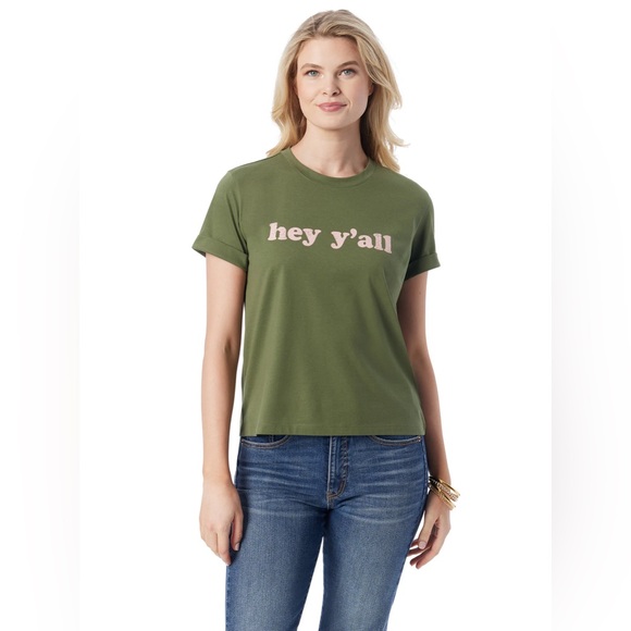 Jessica Simpson Olive Graphic Tee - Picture 1 of 6